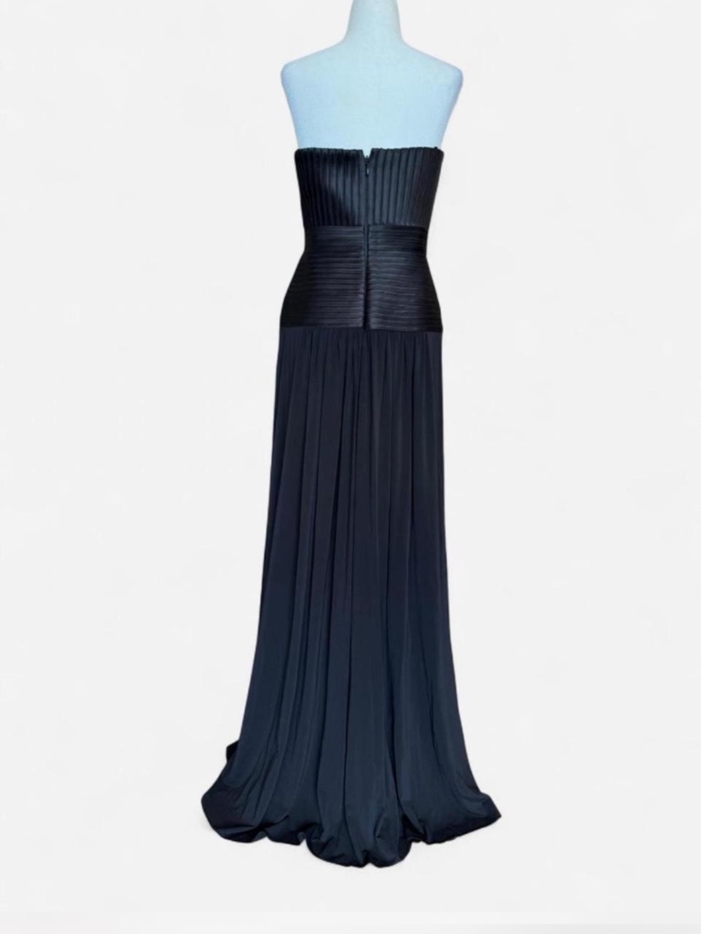 BCBGMAXAZRIA Pleated Strapless Gown | Corset Bodice | Black Maxi | Size S - Picture 5 of 7